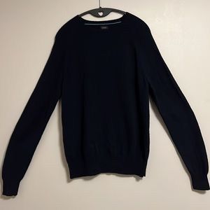 J. Crew Men's Navy Blue Long Sleeve Lambswool Crew Neck Sweater size M